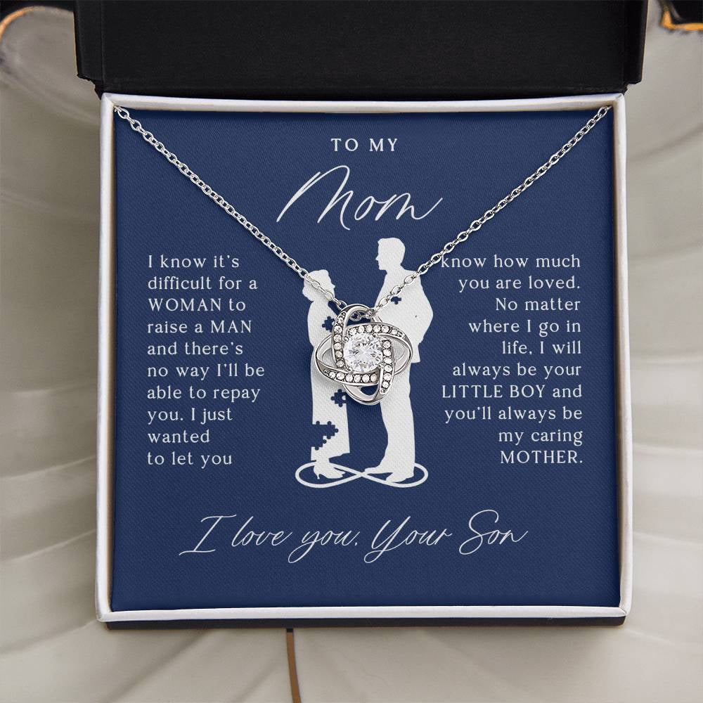 To My Mom Gift from Son - Love Knot Necklace