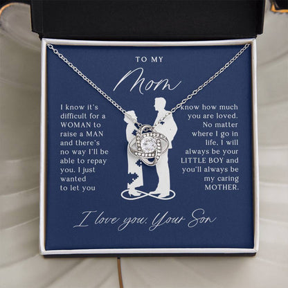 To My Mom Gift from Son - Love Knot Necklace