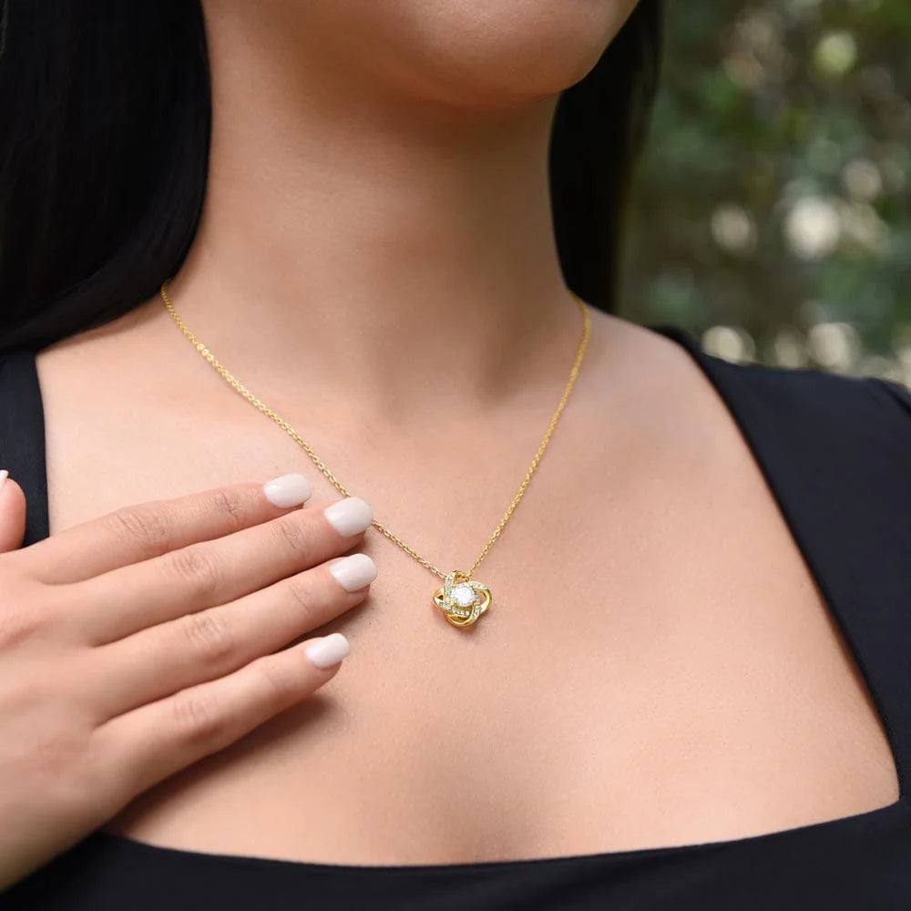 Mother of the Bride Gift (You Held My Hand) Love Knot Necklace