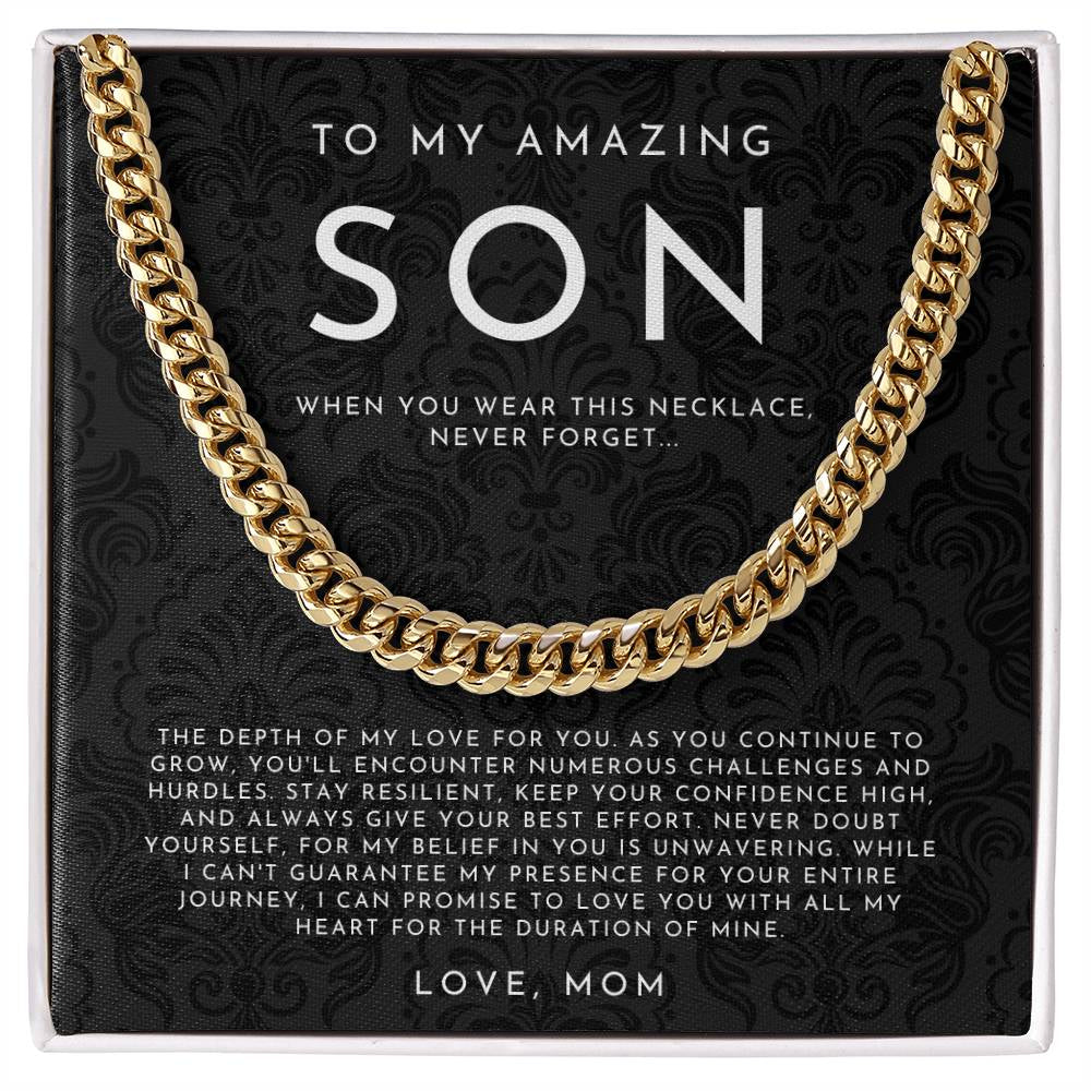 Son Necklace, Son Gift from Mom