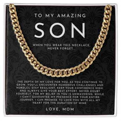 Son Necklace, Son Gift from Mom
