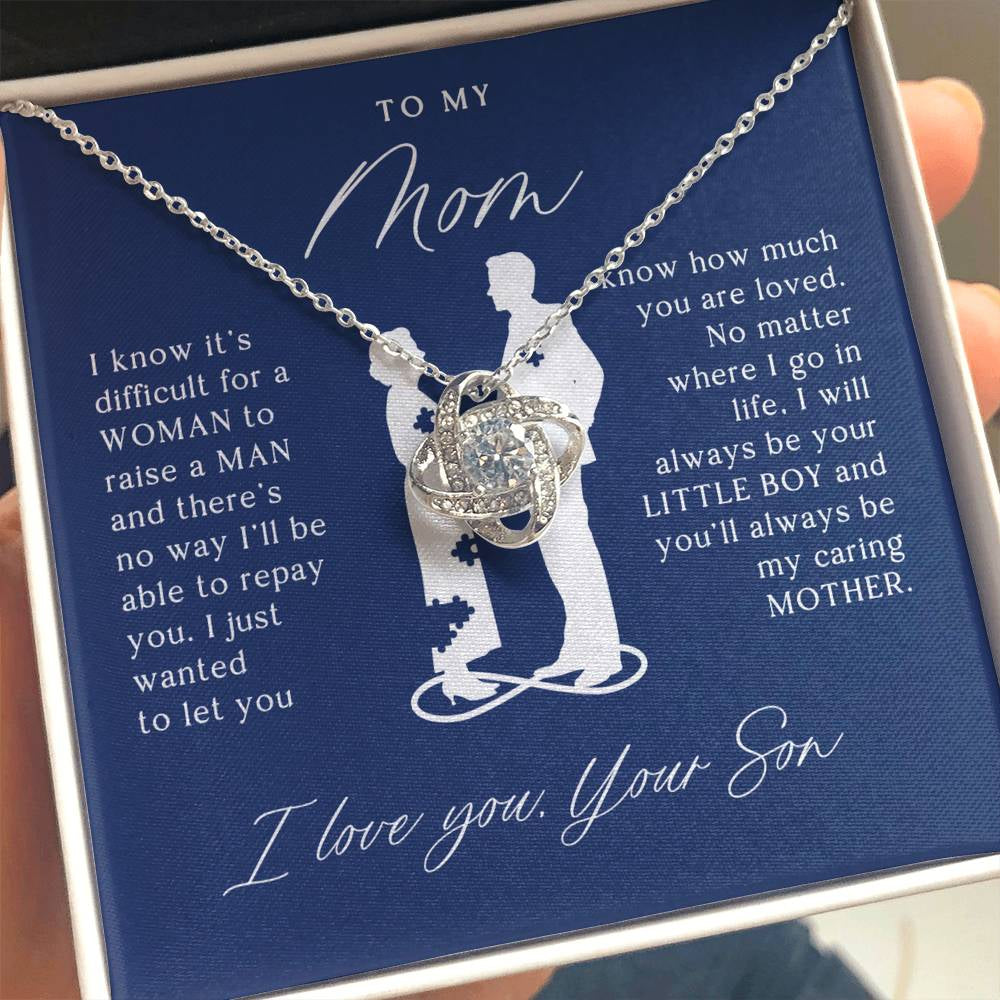 To My Mom Gift from Son - Love Knot Necklace