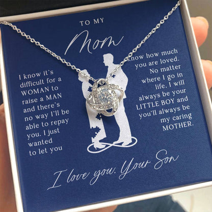 To My Mom Gift from Son - Love Knot Necklace