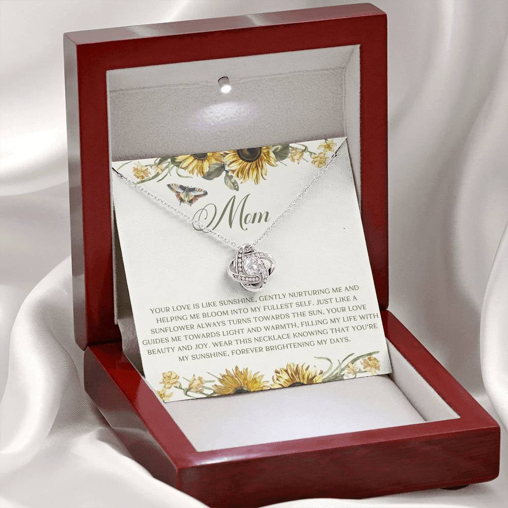 Love like Sunshine Sunflower Mom Love Knot Necklace