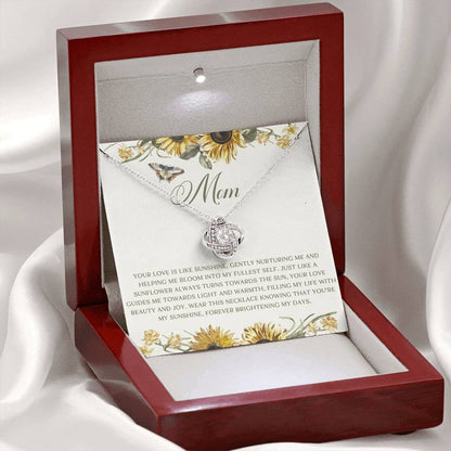 Love like Sunshine Sunflower Mom Love Knot Necklace