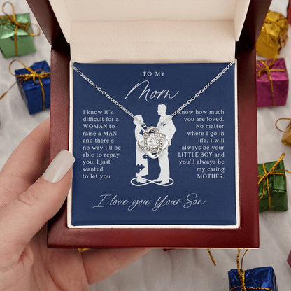 To My Mom Gift from Son - Love Knot Necklace