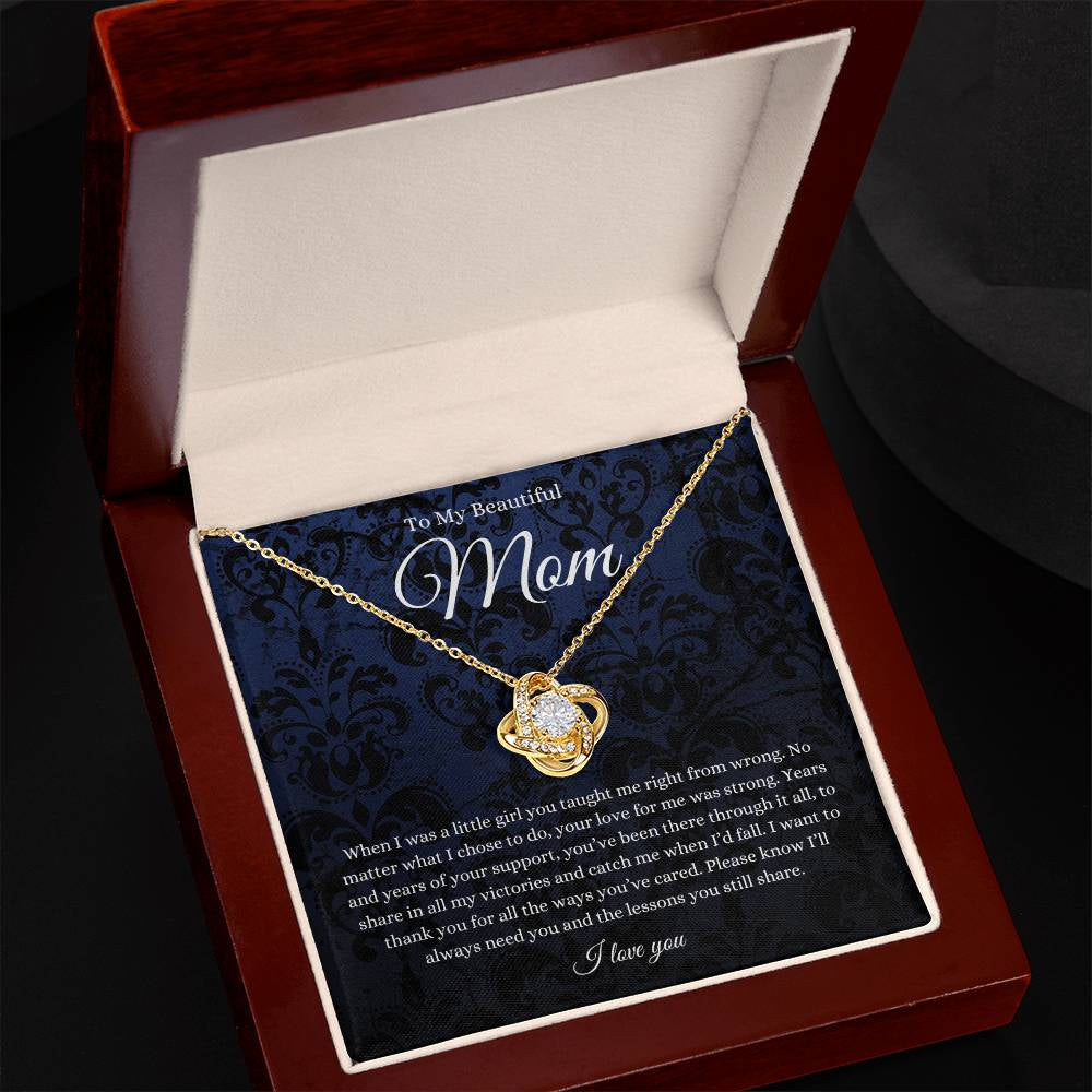 To My Beautiful Mom Necklace from Daughter