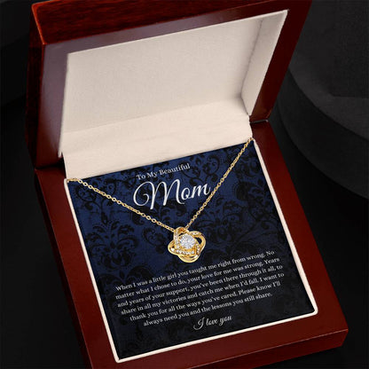 To My Beautiful Mom Necklace from Daughter