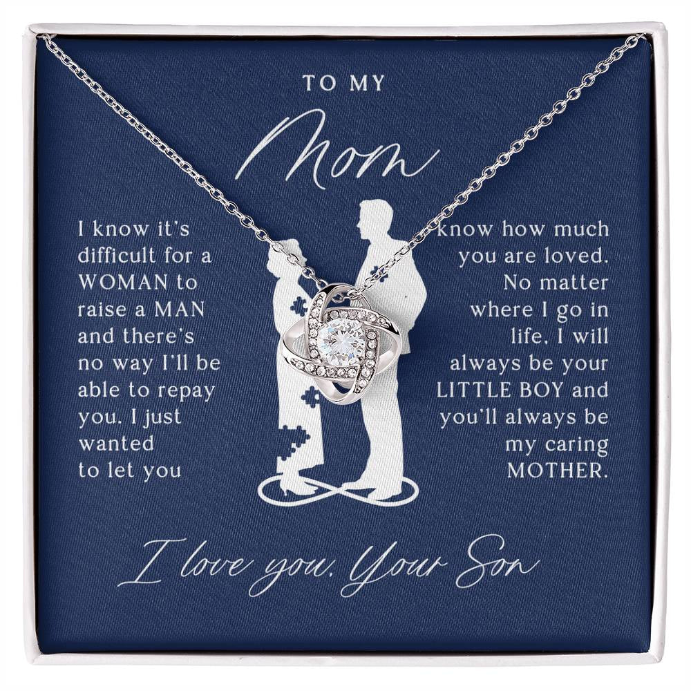 To My Mom Gift from Son - Love Knot Necklace