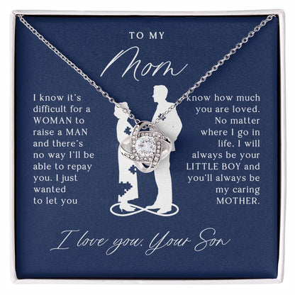 To My Mom Gift from Son - Love Knot Necklace