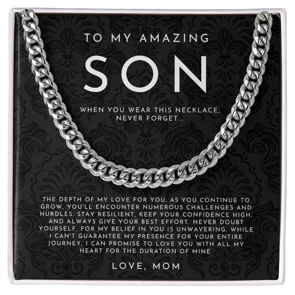Son Necklace, Son Gift from Mom