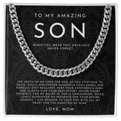 Son Necklace, Son Gift from Mom