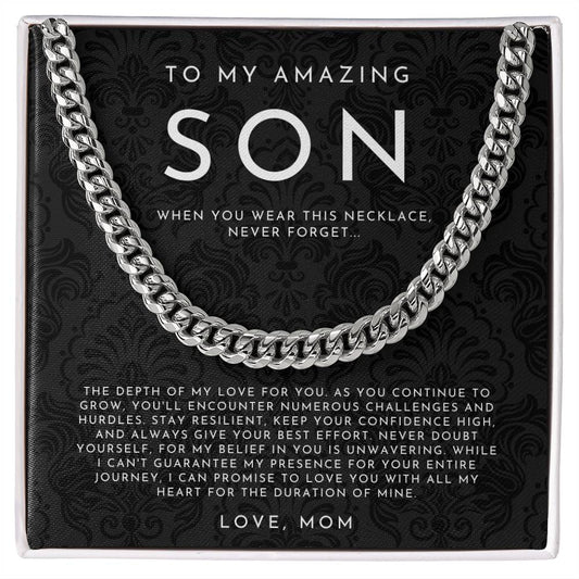 Son Necklace, Son Gift from Mom