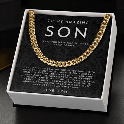 Son Necklace, Son Gift from Mom