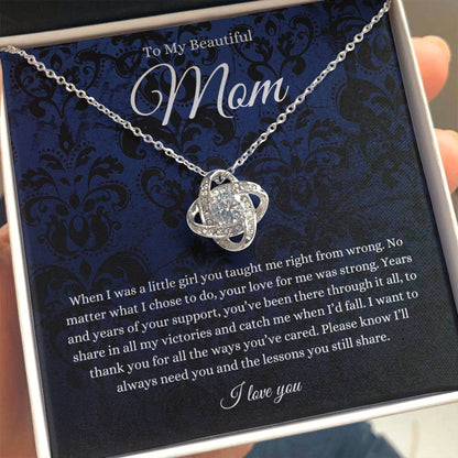 To My Beautiful Mom Necklace from Daughter