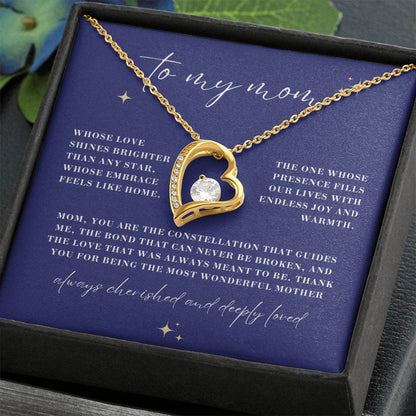 Brighter than Any Star Mom Forever Love Heart Necklace