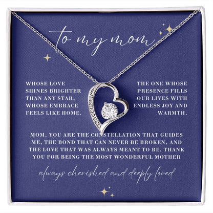 Brighter than Any Star Mom Forever Love Heart Necklace