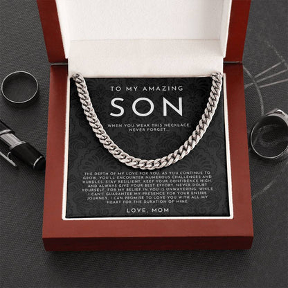 Son Necklace, Son Gift from Mom