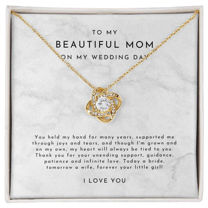 Mother of the Bride Gift (You Held My Hand) Love Knot Necklace