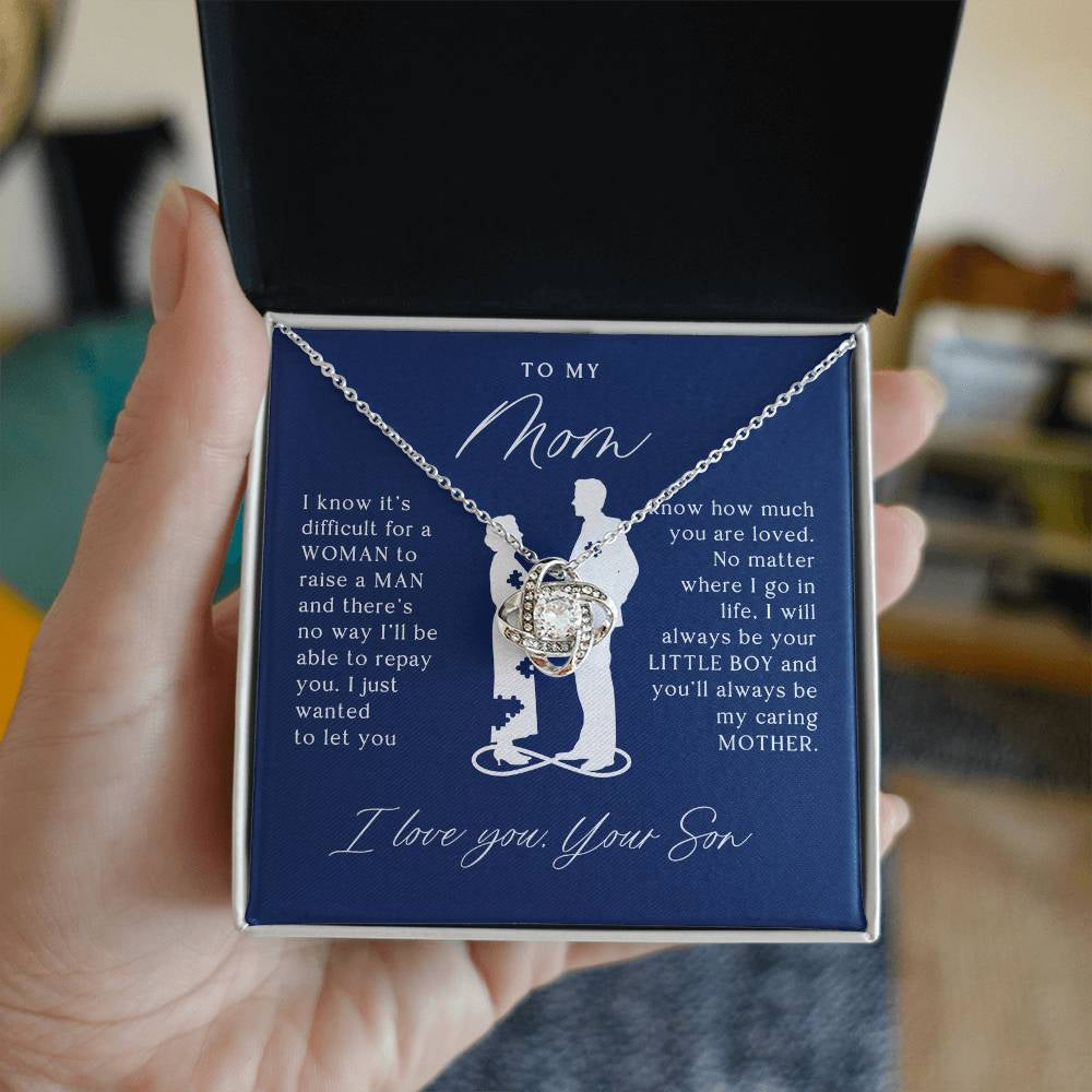 To My Mom Gift from Son - Love Knot Necklace
