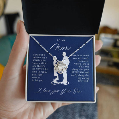 To My Mom Gift from Son - Love Knot Necklace