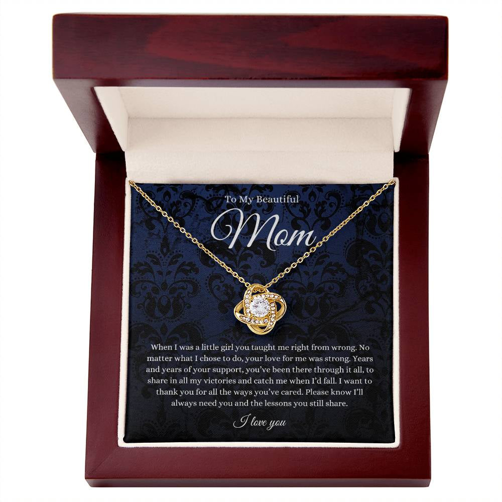 To My Beautiful Mom Necklace from Daughter