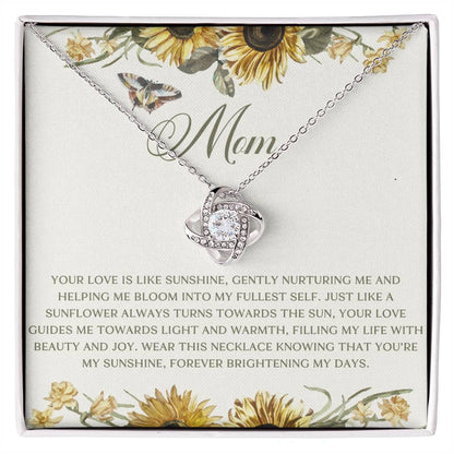 Love like Sunshine Sunflower Mom Love Knot Necklace
