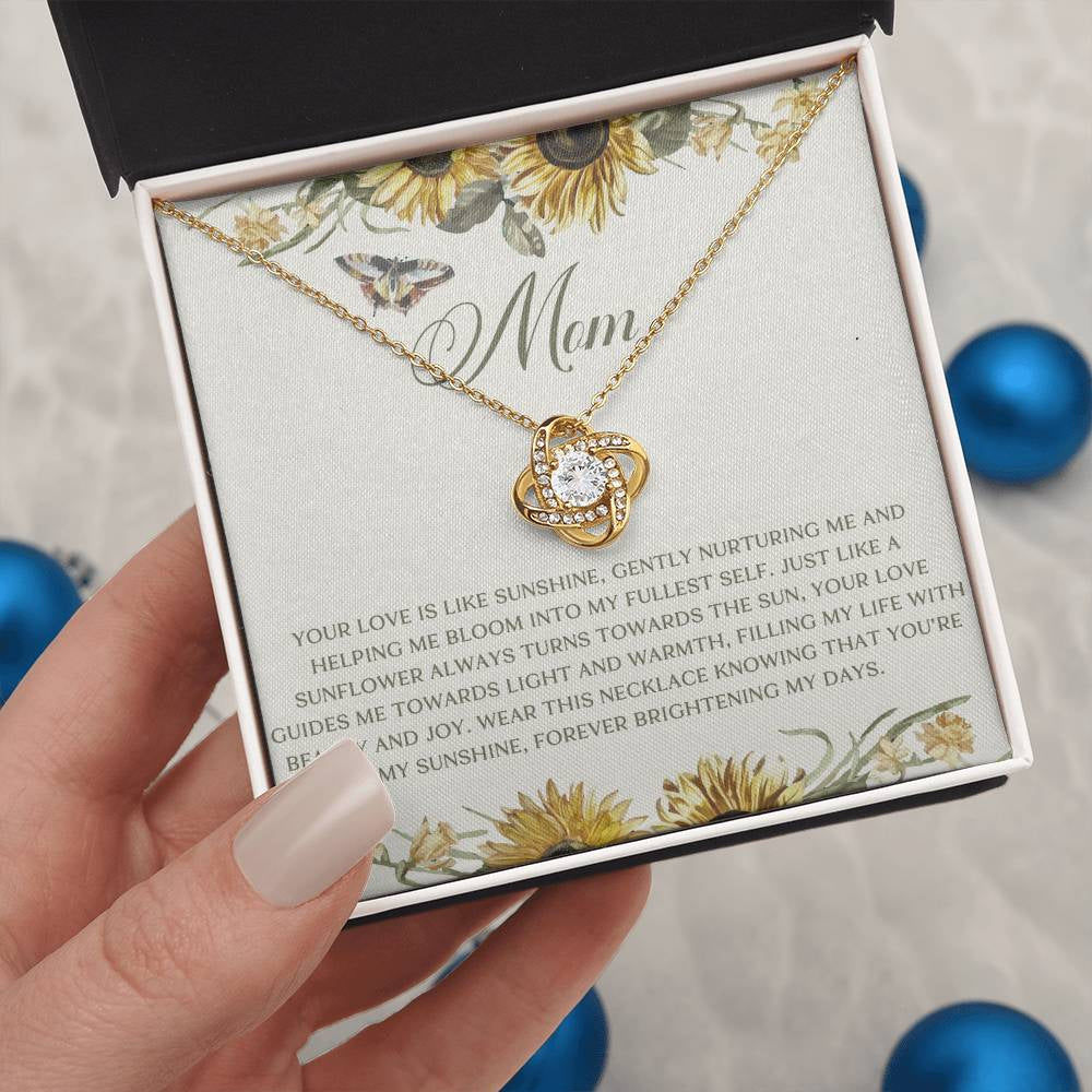 Love like Sunshine Sunflower Mom Love Knot Necklace