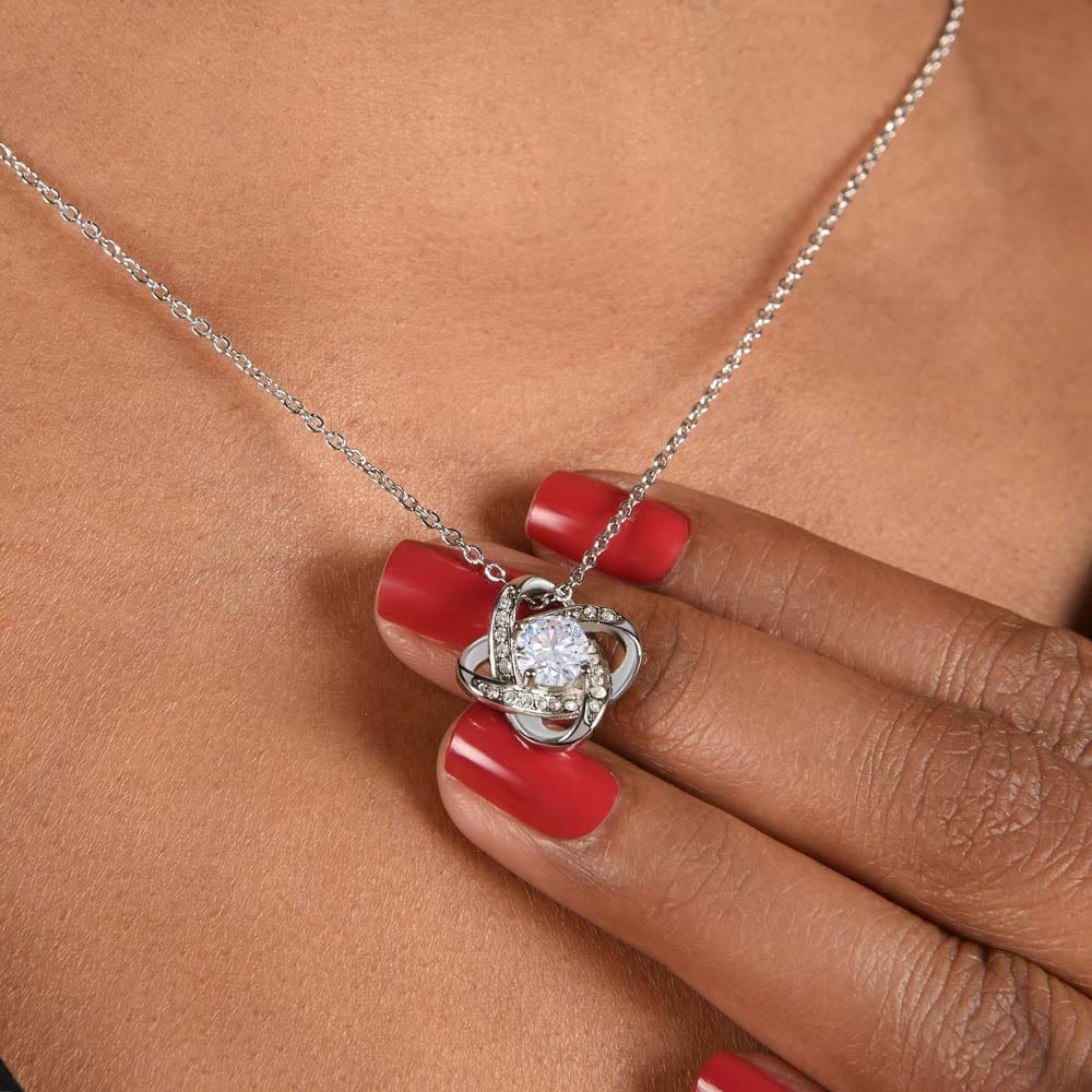 Mother of the Bride Gift (You Held My Hand) Love Knot Necklace
