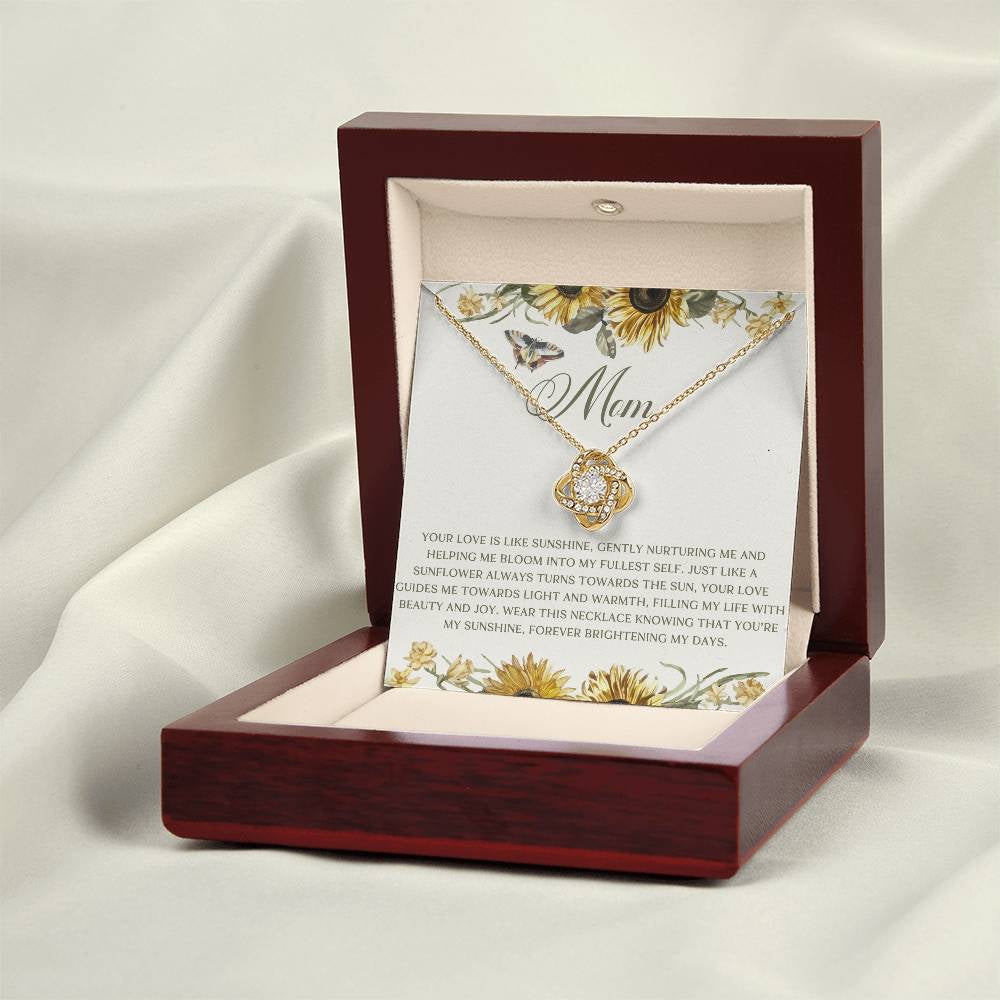 Love like Sunshine Sunflower Mom Love Knot Necklace