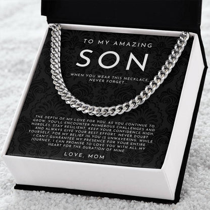 Son Necklace, Son Gift from Mom