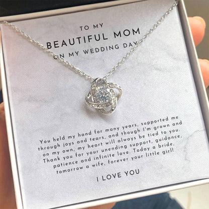Mother of the Bride Gift (You Held My Hand) Love Knot Necklace