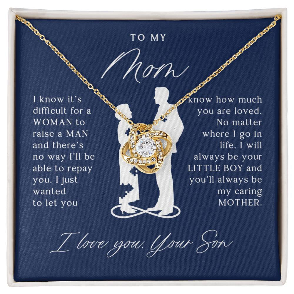 To My Mom Gift from Son - Love Knot Necklace